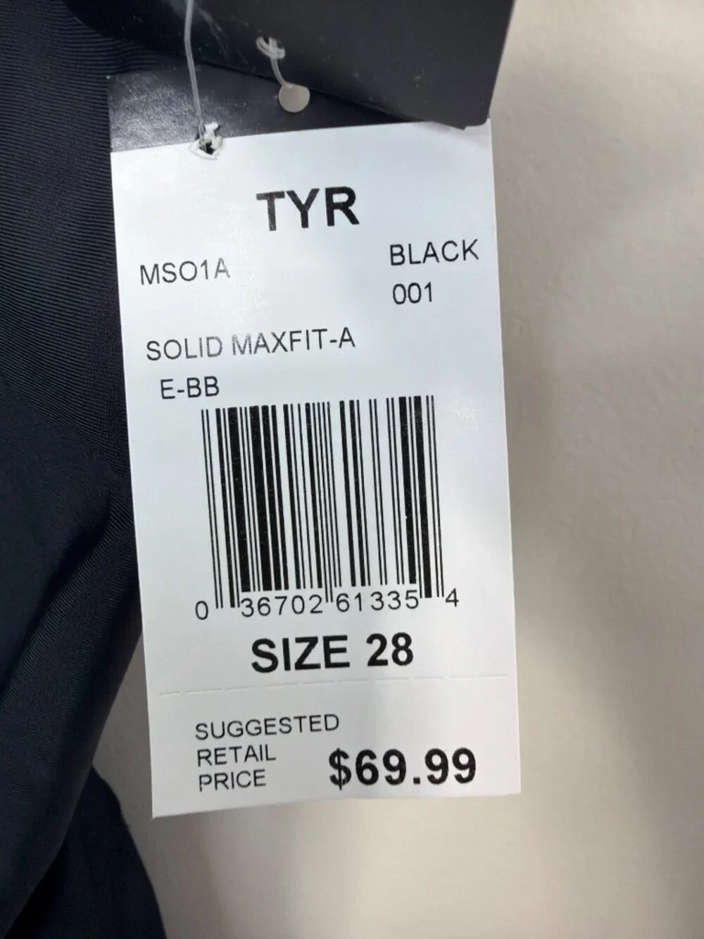 TYR NWT Womens Solid Maxfit Swimsuit Size 28 Black Chlorine Resistant UPF 50+ Re